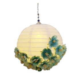 Cute Fabric Flower Paper Lantern Small Decorative Lantern Handhold Hanging Festival D√©cor, Green