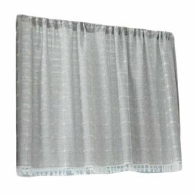 Solid Color Half Window Curtain Dormitory Short Curtain Decor Grey Kitchen Curtains, 55x18 inch