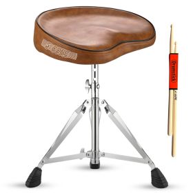 5 CORE Drum Throne Padded Guitar Stool Adjustable Saddle Music Chair Seat Universal for Adults & Kids with Anti Slip Rubber Feet - DS CH BR SDL