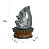 11 inche Buddha Fountain Fengshui Indoor Tabletop Decorative Waterfall Kit with Submersible Pump for Office and Home Decor