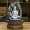 11 inche Buddha Fountain Fengshui Indoor Tabletop Decorative Waterfall Kit with Submersible Pump for Office and Home Decor