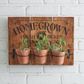 Homegrown Tomatoes Wall Sign with Clay Pots