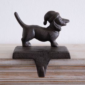 Cast Iron Dachshund Stocking Holder