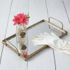 Mirrored Metal Bamboo Tray