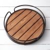 Round Wood Plank Serving Tray