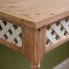 Lattice and Wood Sofa Table