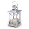 Silver Scrollwork Candle Lantern